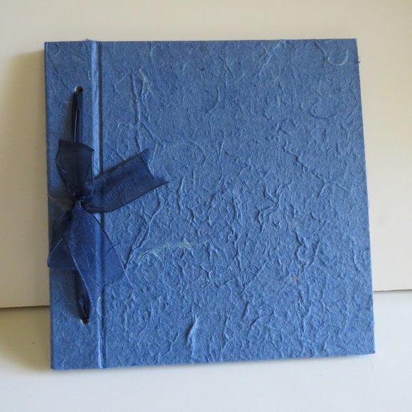 BLUE Textured Crafted Unique Cover SCRAPBOOK - LARGE JUNK JOURNAL BOOK 9" - Picture 1 of 10